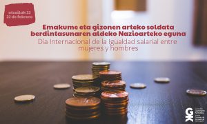 Soldata Arrakalarekin amaitzea aldarrikatzen dugu. Reivindicamos terminar con la brecha salarial - Euskadiko Gazteriaren Kontseilua (EGK)